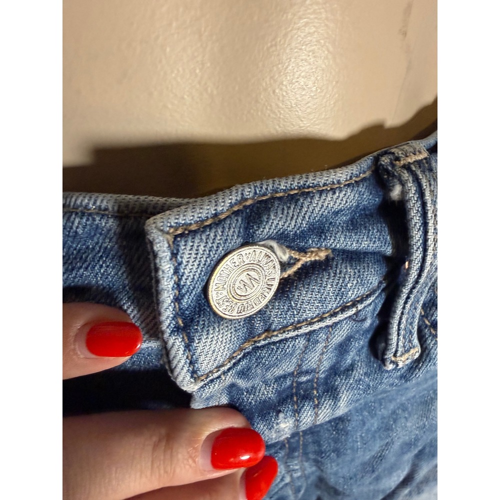 MOTHER Superior The Skipper Short N Long Chew Distressed Denim Shorts Blue 25 - Picture 6 of 12